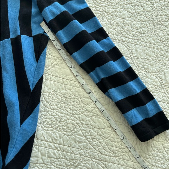 Women’s Tunic Alfani Blue Black Striped Top - Size L - Picture 2 of 14